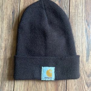 Dark brown Carhartt beanie